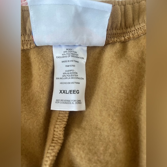 Champion Size XXL Fleece Lined Drawstring Sweatpants Joggers Camel Tan Pockets - Picture 10 of 11